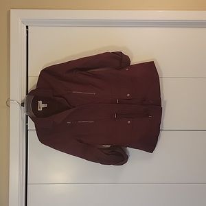 EUC Arizona Jeans Junior Girls Burgundy Cargo Jacket Size L